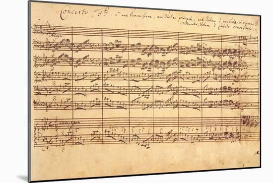 The Brandenburg Concertos, No.5 D-Dur, 1721-Johann Sebastian Bach-Mounted Giclee Print