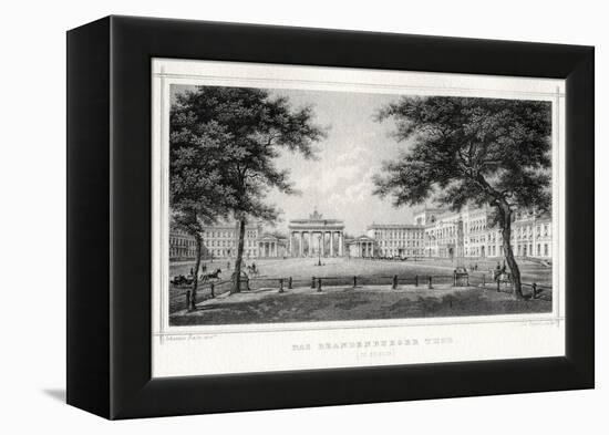 The Brandenburg Gate, Berlin, 19th Century-Johann Poppei-Framed Premier Image Canvas