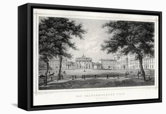 The Brandenburg Gate, Berlin, 19th Century-Johann Poppei-Framed Premier Image Canvas