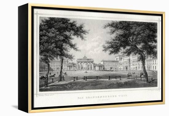 The Brandenburg Gate, Berlin, 19th Century-Johann Poppei-Framed Premier Image Canvas