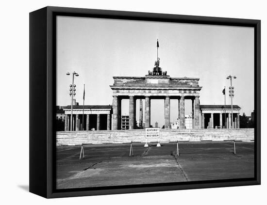The Brandenburg Gate in East Berlin Behind the Berlin Wall-null-Framed Stretched Canvas