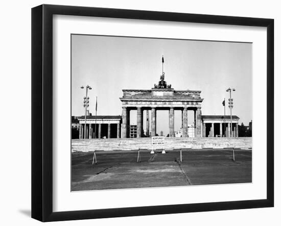 The Brandenburg Gate in East Berlin Behind the Berlin Wall-null-Framed Photo