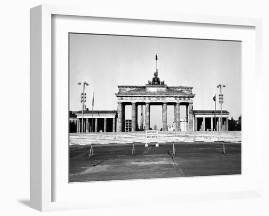 The Brandenburg Gate in East Berlin Behind the Berlin Wall-null-Framed Photo
