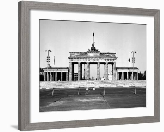 The Brandenburg Gate in East Berlin Behind the Berlin Wall-null-Framed Photo