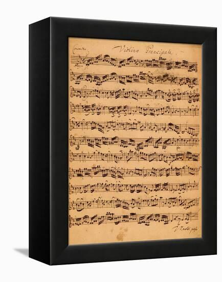 The Brandenburger Concertos, No.5 D-Dur, 1721-Johann Sebastian Bach-Framed Premier Image Canvas