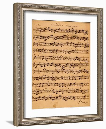 The Brandenburger Concertos, No.5 D-Dur, 1721-Johann Sebastian Bach-Framed Giclee Print