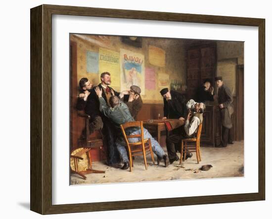 The Brawl, 1900 (painting)-Remy Cogghe-Framed Giclee Print