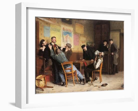 The Brawl, 1900 (painting)-Remy Cogghe-Framed Giclee Print