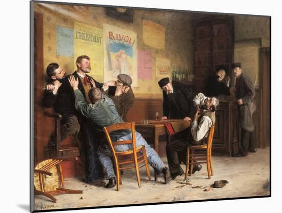 The Brawl, 1900 (painting)-Remy Cogghe-Mounted Giclee Print