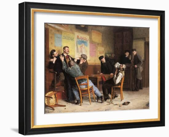 The Brawl, 1900 (painting)-Remy Cogghe-Framed Giclee Print