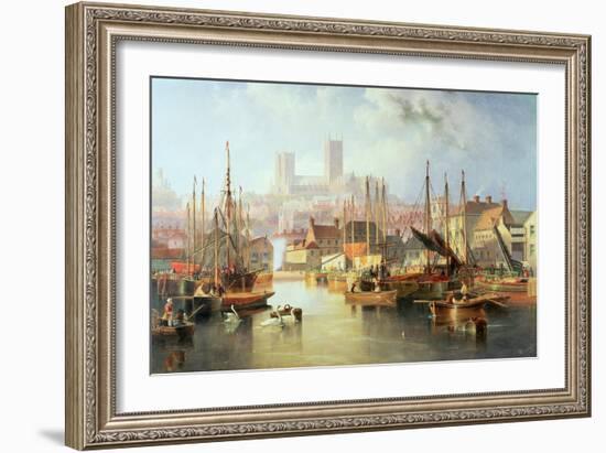 The Brayford Pool and Lincoln Cathedral-John Wilson Carmichael-Framed Giclee Print