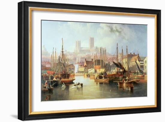 The Brayford Pool and Lincoln Cathedral-John Wilson Carmichael-Framed Giclee Print