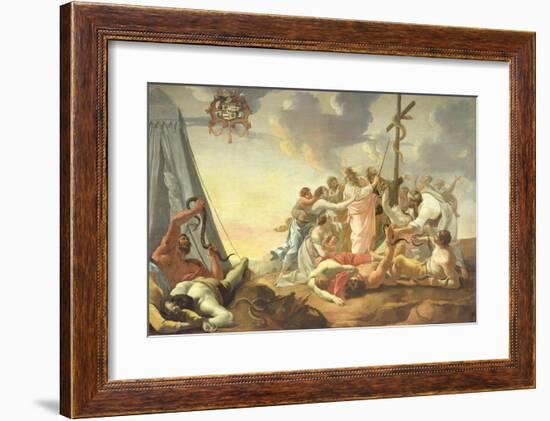 The Brazen Serpent, Right Hand Section-Simon Vouet-Framed Giclee Print