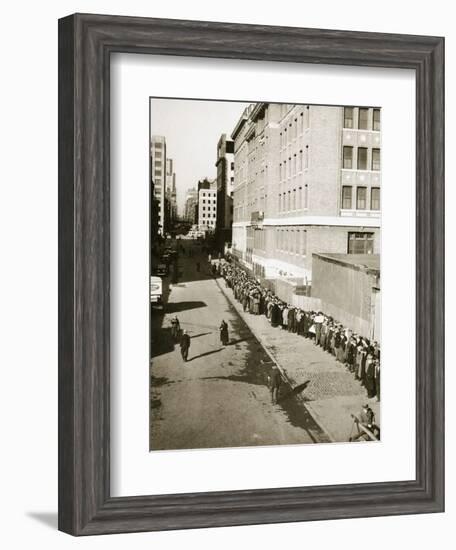 The breadline, a visible sign of poverty during the Great Depression, USA, 1930s-Unknown-Framed Photographic Print