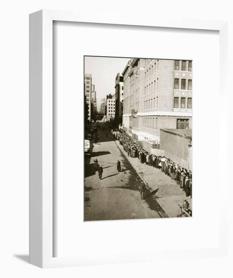 The breadline, a visible sign of poverty during the Great Depression, USA, 1930s-Unknown-Framed Photographic Print