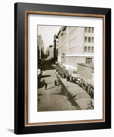 The breadline, a visible sign of poverty during the Great Depression, USA, 1930s-Unknown-Framed Photographic Print