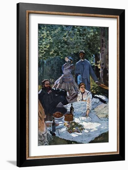 The Breakfast Outdoors, Central Section-Claude Monet-Framed Premium Giclee Print