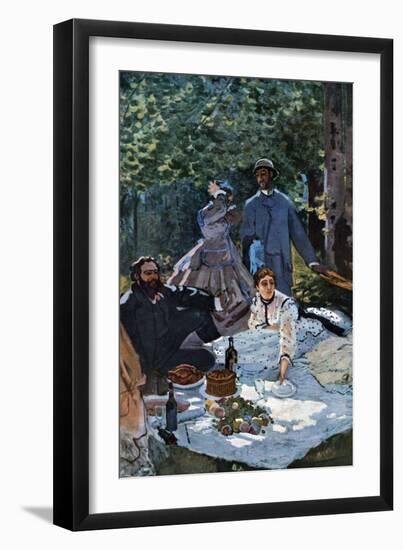 The Breakfast Outdoors, Central Section-Claude Monet-Framed Premium Giclee Print