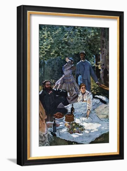 The Breakfast Outdoors, Central Section-Claude Monet-Framed Art Print