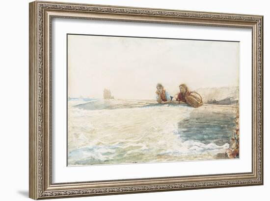 The Breakwater, 1883-Winslow Homer-Framed Giclee Print