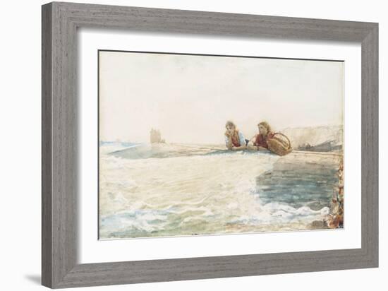 The Breakwater, 1883-Winslow Homer-Framed Giclee Print