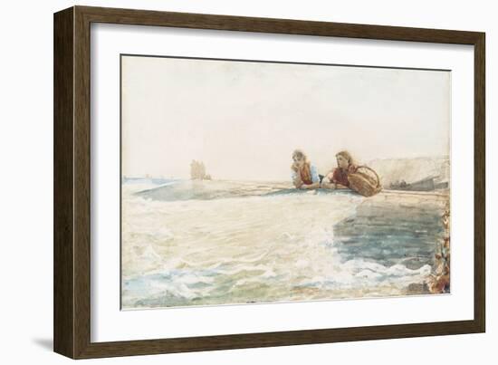 The Breakwater, 1883-Winslow Homer-Framed Giclee Print