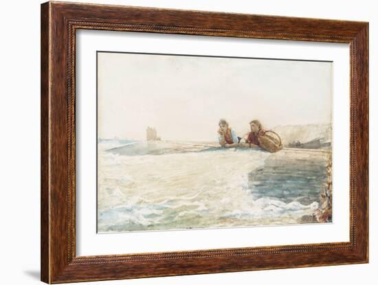 The Breakwater, 1883-Winslow Homer-Framed Giclee Print