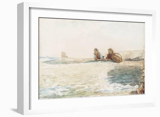 The Breakwater, 1883-Winslow Homer-Framed Giclee Print