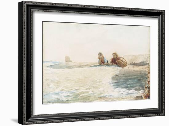 The Breakwater, 1883-Winslow Homer-Framed Giclee Print