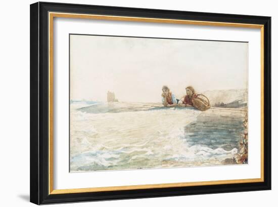 The Breakwater, 1883-Winslow Homer-Framed Giclee Print