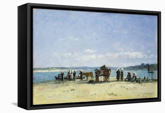 The Breton Fishermen's Wives, 1870-73-Eugène Boudin-Framed Premier Image Canvas