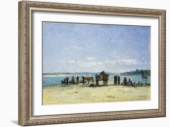 The Breton Fishermen's Wives, 1870-73-Eugène Boudin-Framed Giclee Print