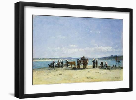 The Breton Fishermen's Wives, 1870-73-Eugène Boudin-Framed Giclee Print