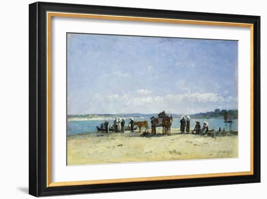 The Breton Fishermen's Wives, 1870-73-Eugène Boudin-Framed Giclee Print