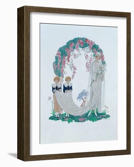 The Bride, 1920 pen, ink and watercolor-Georges Barbier-Framed Giclee Print