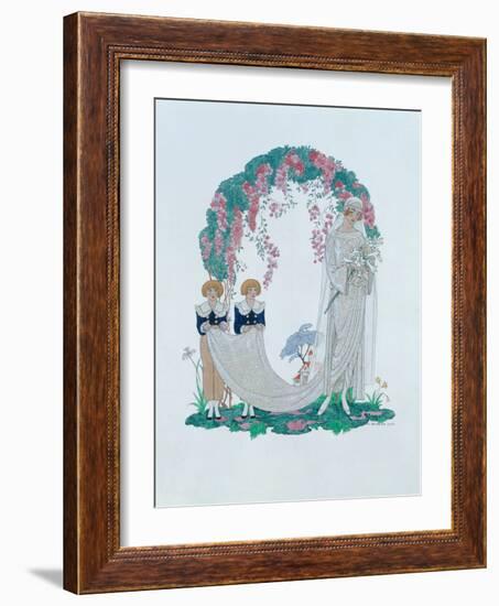 The Bride, 1920 pen, ink and watercolor-Georges Barbier-Framed Giclee Print