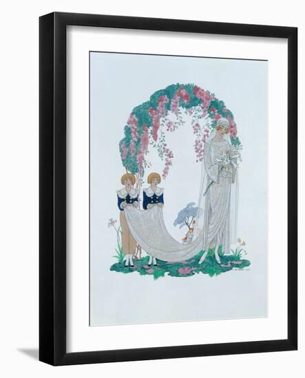 The Bride, 1920 pen, ink and watercolor-Georges Barbier-Framed Giclee Print