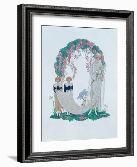 The Bride, 1920 pen, ink and watercolor-Georges Barbier-Framed Giclee Print