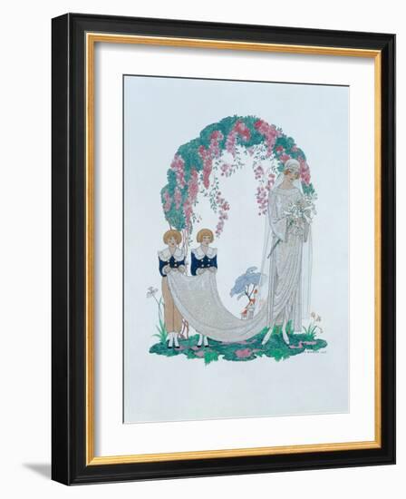 The Bride, 1920 pen, ink and watercolor-Georges Barbier-Framed Giclee Print