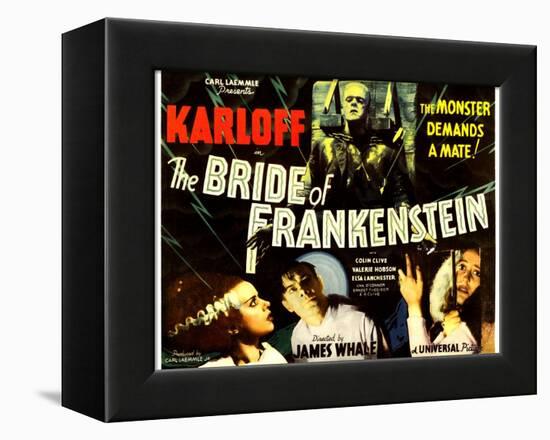 The Bride of Frankenstein, Boris Karloff, Elsa Lanchester, Colin Clive, Valerie Hobson, 1935-null-Framed Stretched Canvas