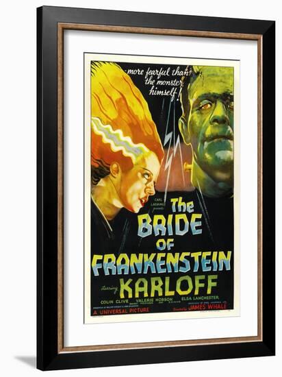The Bride of Frankenstein, Elsa Lanchester, Boris Karloff, 1935-null-Framed Premium Giclee Print