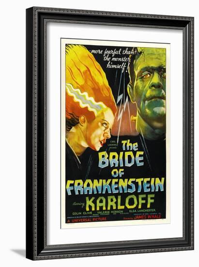 The Bride of Frankenstein, Elsa Lanchester, Boris Karloff, 1935-null-Framed Premium Giclee Print