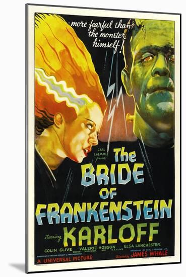 THE BRIDE OF FRANKENSTEIN, from left: Elsa Lanchester, Boris Karloff, 1935-null-Mounted Art Print