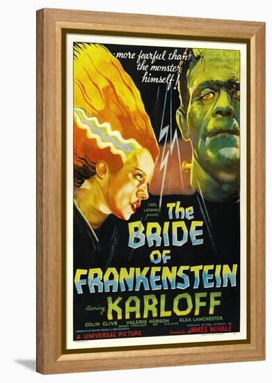 THE BRIDE OF FRANKENSTEIN, from left: Elsa Lanchester, Boris Karloff, 1935-null-Framed Stretched Canvas