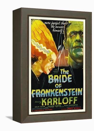 THE BRIDE OF FRANKENSTEIN, from left: Elsa Lanchester, Boris Karloff, 1935-null-Framed Stretched Canvas