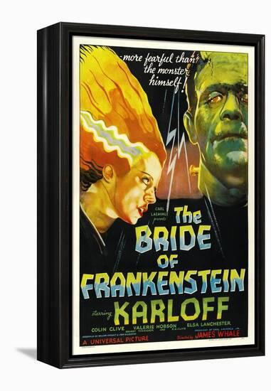 THE BRIDE OF FRANKENSTEIN, from left: Elsa Lanchester, Boris Karloff, 1935-null-Framed Stretched Canvas