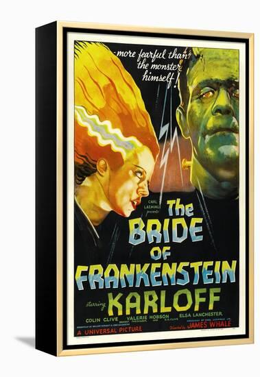 THE BRIDE OF FRANKENSTEIN, from left: Elsa Lanchester, Boris Karloff, 1935-null-Framed Stretched Canvas