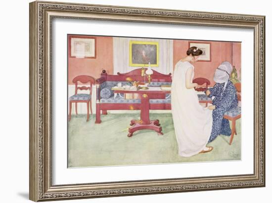 The Bridesmaid, Published in "Lasst Licht Hinin," ("Let in More Light") 1908-Carl Larsson-Framed Giclee Print