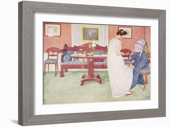 The Bridesmaid, Published in "Lasst Licht Hinin," ("Let in More Light") 1908-Carl Larsson-Framed Giclee Print