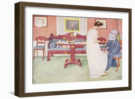 The Bridesmaid, Published in "Lasst Licht Hinin," ("Let in More Light") 1908-Carl Larsson-Framed Giclee Print